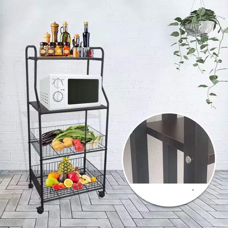 עגלת מטבח 4 קומות ממתכת למיקרוגל ועוד