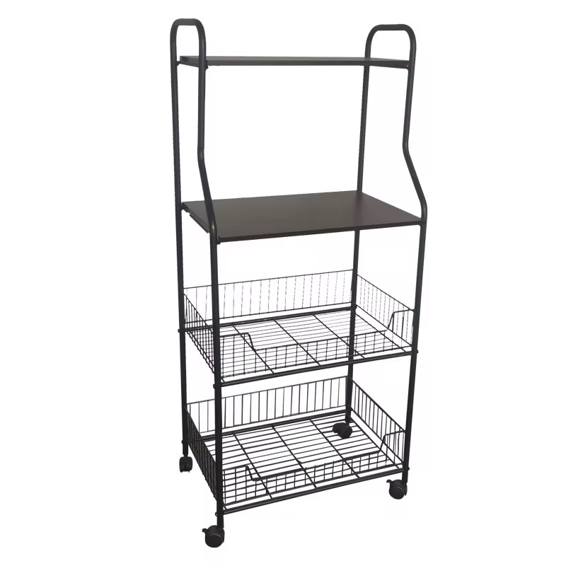 עגלת מטבח 4 קומות ממתכת למיקרוגל ועוד – תמונה 2