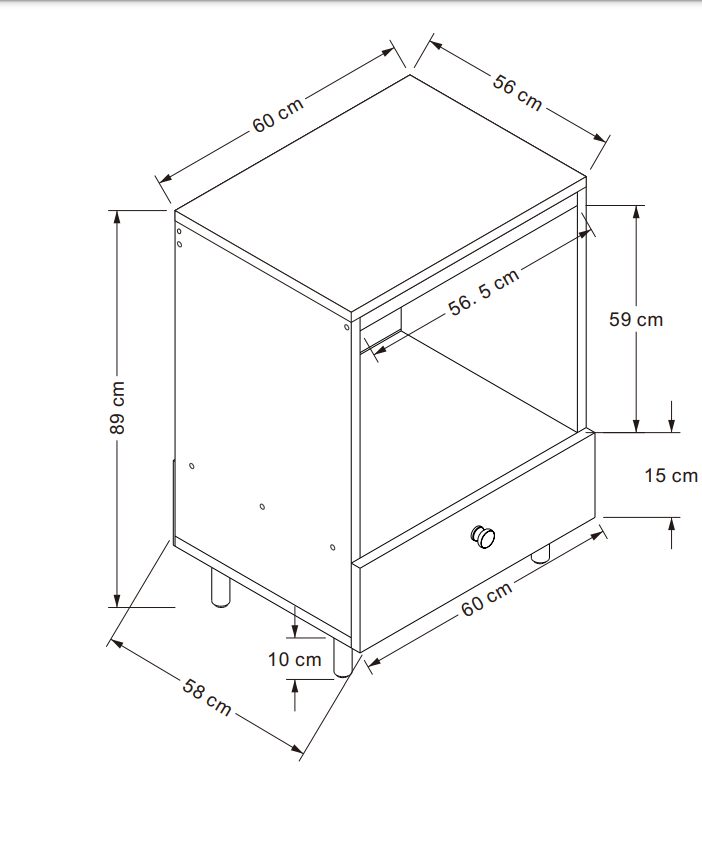 ארון שירות פרימיום לתנור Built-In דגם "קיסר" (CAESAR) – גוון לבן נקי עם משטח עליון סגור – תמונה 6