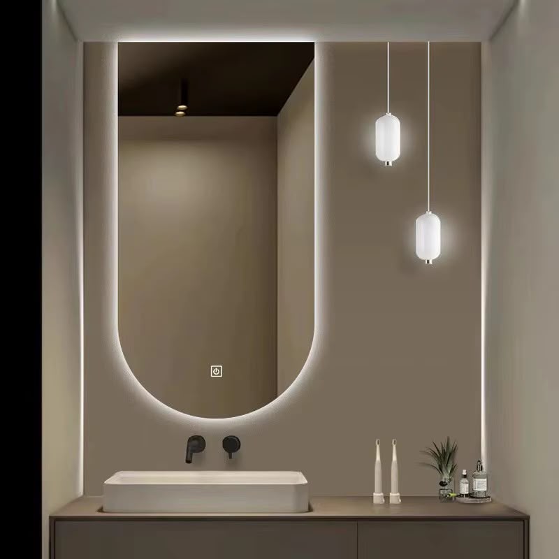 מראת רחצה חכמה קשת הפוכה דגם SMART-U – תאורת LED ומפשיר אדים | 120×70 ס"מ