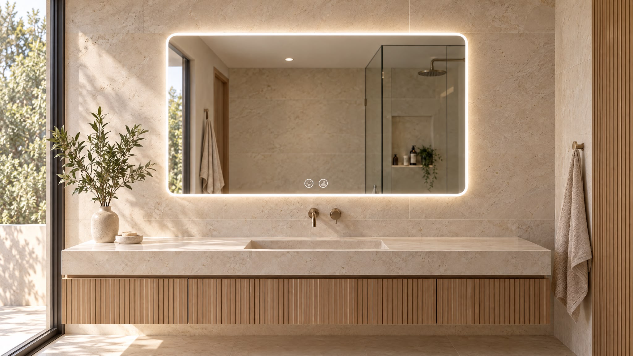 מראת רחצה חכמה 100×70 ס"מ דגם SMART-EDGE
