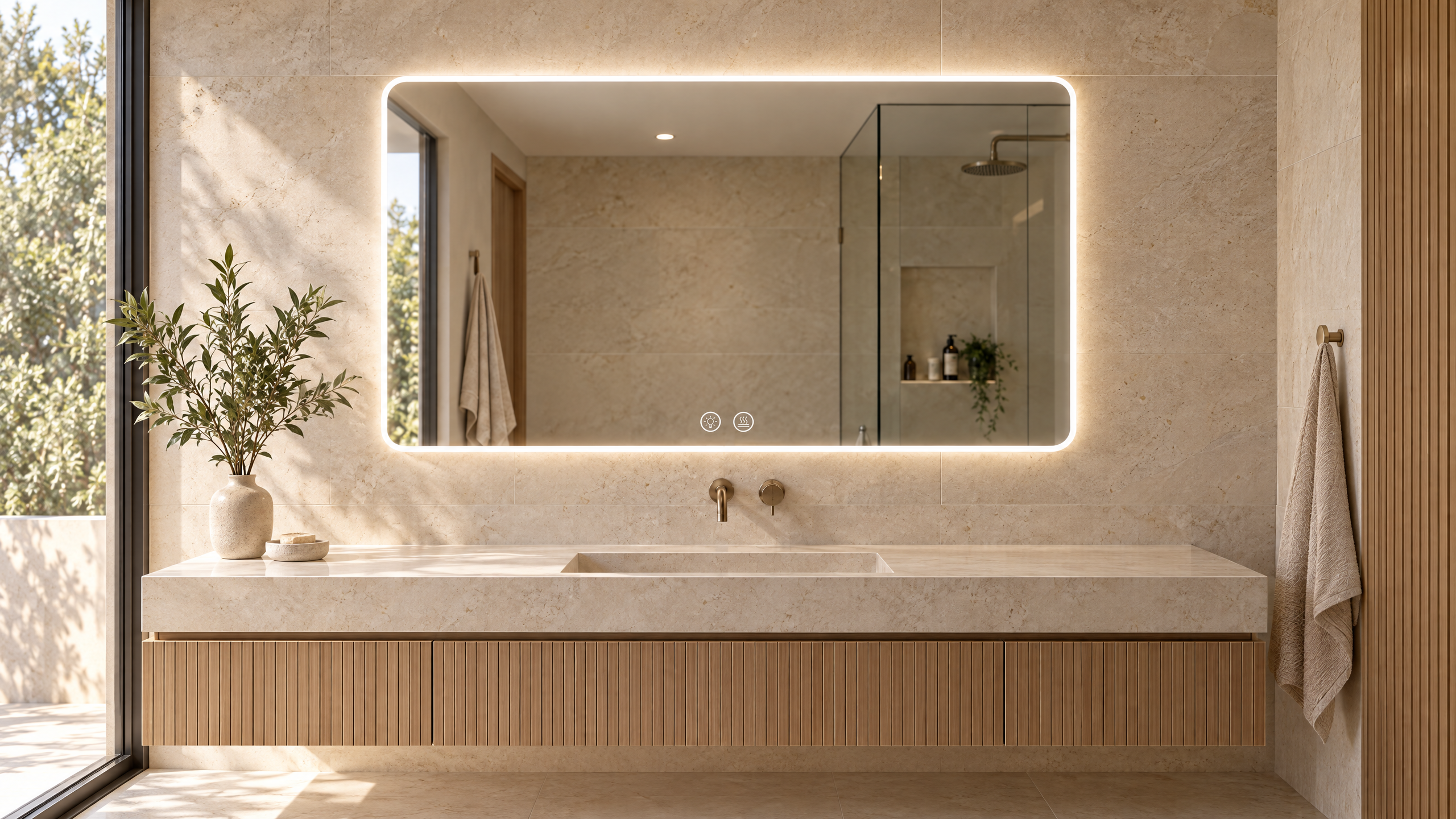 מראת רחצה חכמה 100×70 ס"מ דגם SMART-EDGE
